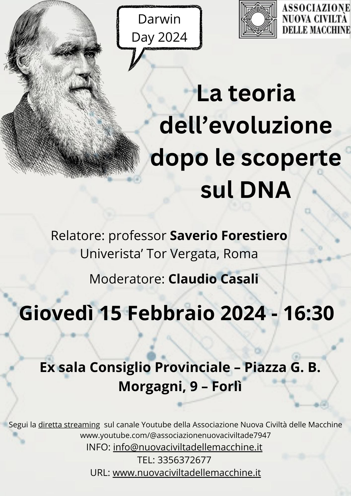 Darwin day 2024 a cura di Nuova Civiltà delle Macchine, Forlì