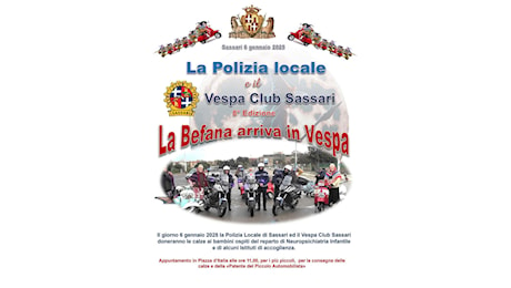 La Polizia locale di Sassari porta la Befana in piazza d’Italia