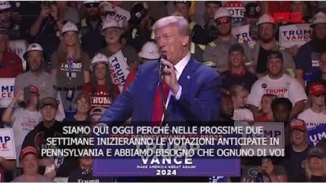 Trump rilancia in vista delle presidenziali: «Se vinciamo in Pennsylvania, vinciamo tutto»