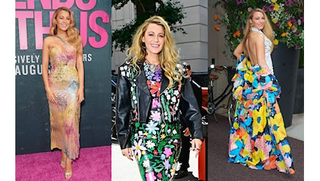 Moda, Blake Lively reinventa lo stile floreale per il tour promozionale di It Ends With Us. FOTO