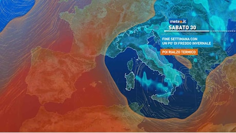 Meteo, novembre si chiude con clima invernale, piogge e neve: nel mirino soprattutto il Centro-Sud