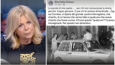 Rita Dalla Chiesa indica Andreotti dietro la morte di suo padre: Ucciso per un favore a un politico