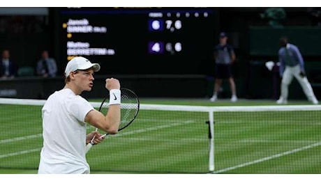 Wimbledon, sfida di nervi e servizio: Sinner riesce a battere su uno strepitoso Berrettini