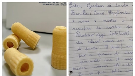 Margherita a 9 anni scrive alla Barilla: «Vorrei una pasta a forma di tappo per trattenere il sugo». E l'azienda la produce