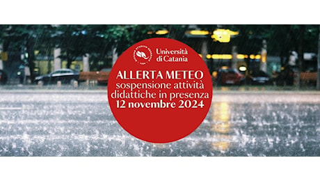 Allerta meteo / Sospensione attività didattiche in presenza 12 novembre 2024