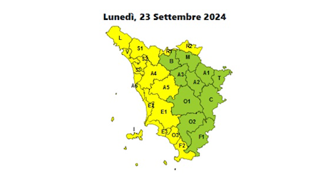 Allerta meteo per temporali: codice giallo anche tra Empolese e Cuoio