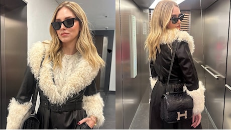 Chiara Ferragni, per il weekend a St. Mortiz sfoggia un look in pelle con borsa vintage da 40mila euro