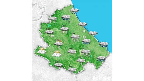 Meteo Abruzzo. Fino a Natale pioggia, neve a quote basse, freddo e vento forte. Migliora da Santo Stefano