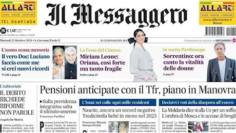 Il Messaggero in prima pagina: Totti e la pazza nostalgia del campo a 48 anni