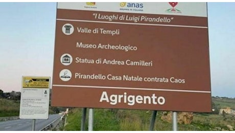 Agrigento Capitale italiana della cultura 2025 e degli errori grammaticali: il cartello per Pirandello è un flop