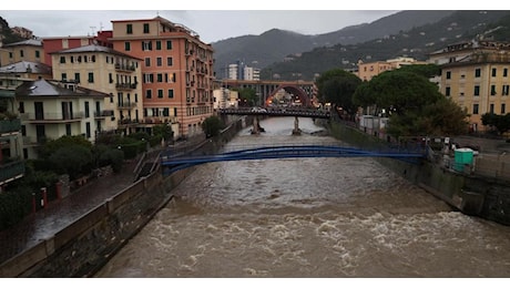 Maltempo in Liguria, la foce del torrente Recco vista dal drone