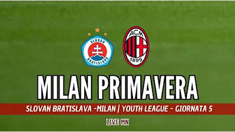 LIVE MN - Youth League, Slovan Bratislava-Milan (0-0): Liberali vicino al gol