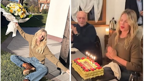 Le foto del compleanno di Alessia Marcuzzi che ha festeggiato 52 anni in montagna con tutto il suo staff