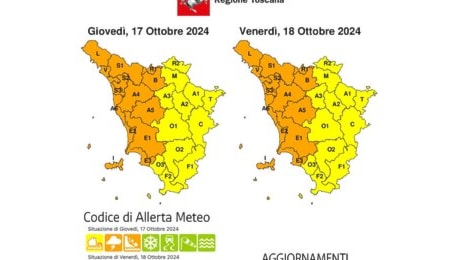 Allerta arancione fino alle 7:00 di venerdì