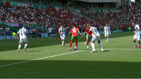 Calcio - Akkomach inventa col tacco, Rahimi sottomisura segna una rete da rapace: super gol del Marocco con l'Argentina