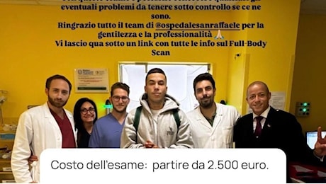 Sfera Ebbasta e l'esame medico da 2.500 euro all'ospedale San Raffaele: «Lo consiglio». Polemiche sui social: «Chi se lo può permettere?»