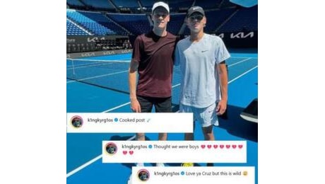 Sinner, allenamento con il figlio d'arte Hewitt. Kyrgios: 'Post dopato'