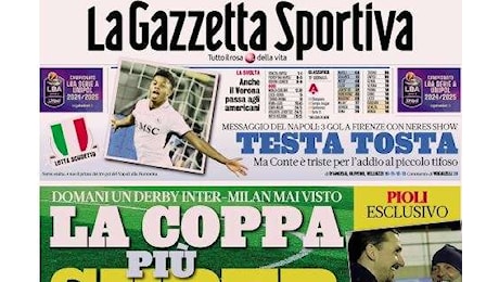 La Gazzetta dello Sport: Testa tosta! Messaggio del Napoli, 0-3 a Firenze