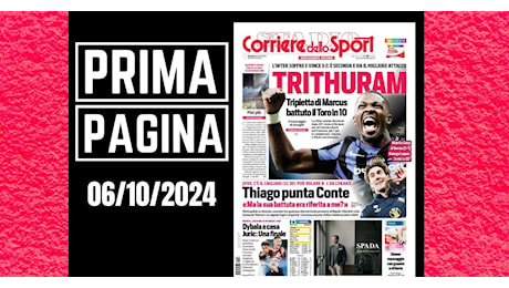 Prima pagina Corriere dello Sport: “TriThuram, Inter soffre e vince 3-2”