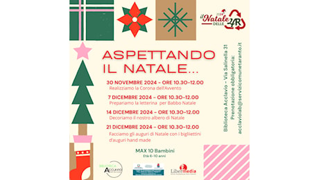 Aspettando il Natale… Laboratori dal 30 novembre al 21 dicembre alla biblioteca Acclavio