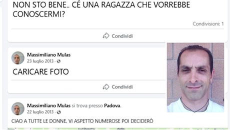 Lo stupratore seriale Massimiliano Mulas e gli otto profili social: «Qualche ragazza vorrebbe conoscermi?»