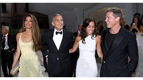 George Clooney e Brad Pitt: la romantica cena con Amal e Ines