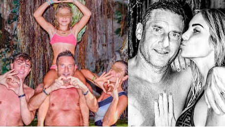 Totti papà e fidanzato innamorato: le foto con i figli e la dedica a Noemi