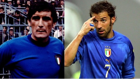 Gigi Riva e Alex Del Piero, l’Italia dentro: due azzurri senza macchia abbracciati nel mondiale