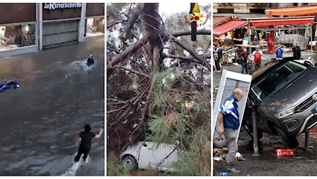 Maltempo Catania, strade come fiumi: automobili e moto trascinate via, i video virali sui social. Intervengono i sommozzatori