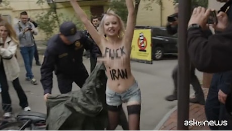 Femen contro l’Iran, nude per protesta contro i droni alla Russia