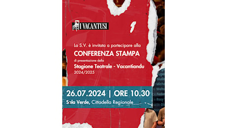 Il 26 luglio in Cittadella presentazione dei progetti Arteca, Calabria Teatro e Vacantiandu