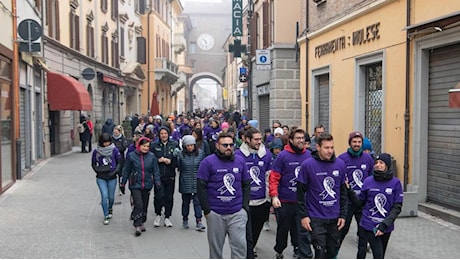 Assieme contro i tumori . Sfila la camminata in viola