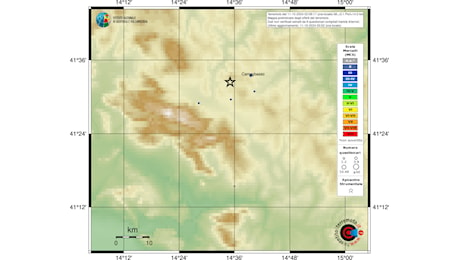 Terremoto avvertito a Campobasso, epicentro a Baranello | DATI e MAPPE