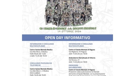 Giornata mondiale sulla Salute Mentale: Open Day a Ragusa, Vittoria e Modica