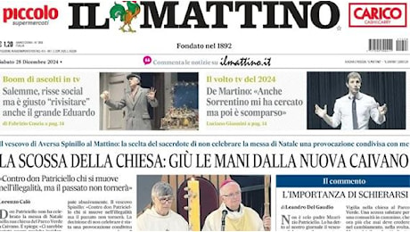 Conte, nuovo Napoli. Il Mattino in apertura: Un tridente per il sorpasso