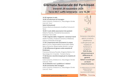 Giornata nazionale del Parkinson: a Terni il focus sulla malattia