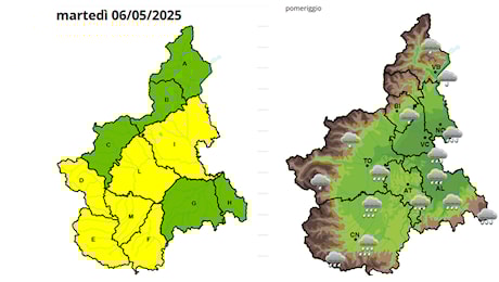 Meteo: ARPA Piemonte conferma allerta gialla per oggi