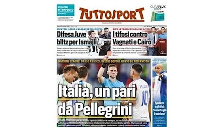 Tuttosport apre con il pareggio tra Italia e Belgio in Nations League: Un pari da Pellegrini