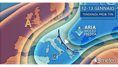 Avviso meteo: freddo in arrivo nel weekend, vortice mediterraneo e neve a bassa quota, ecco dove