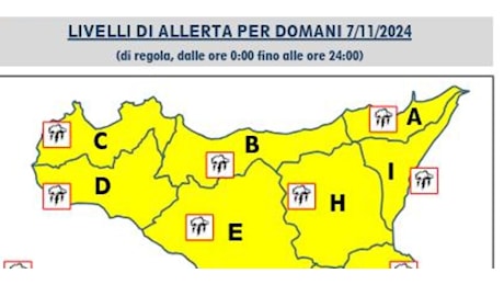 Allarme meteo giallo in Sicilia