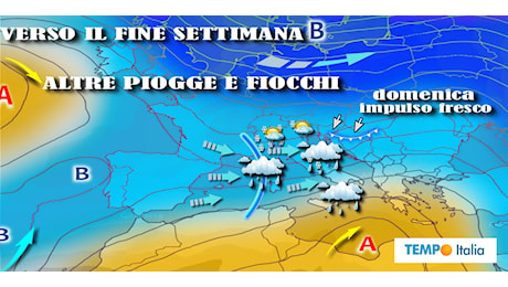 Verso il weekend: altre piogge e fiocchi di neve. I dettagli