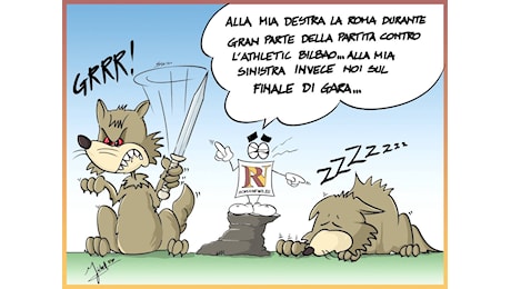 Roma, contro l’Athletic un pareggio amaro: la vignetta di Michele dall’Oman (FOTO)