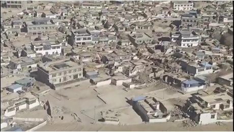 Terremoto in Tibet: la vista dall'alto della devastazione