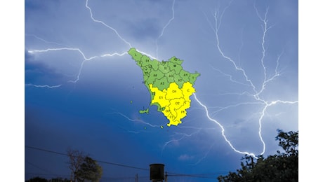 Maltempo, 3 luglio: allerta meteo codice giallo per temporali nel sud della Toscana