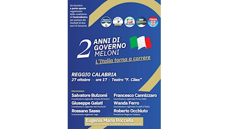 Reggio Calabria si prepara a diventare il polo del Centrodestra: grande manifestazione per il secondo anniversario del Governo Meloni