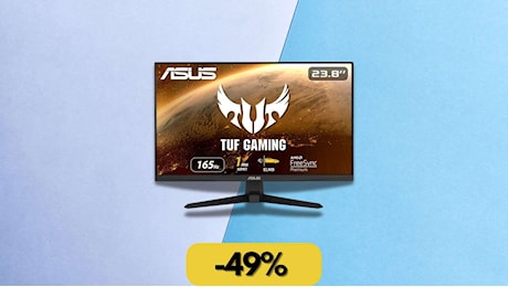 Monitor gaming Asus TUF, da 259 a soli 131 euro: Full HD a 165Hz