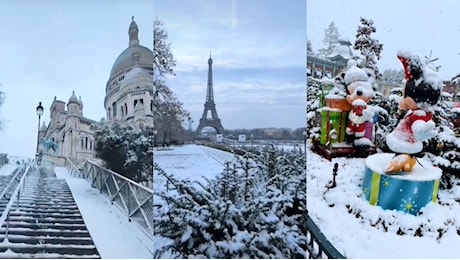 VIDEO | Eccezionale nevicata a Parigi. Atmosfera magica a Disneyland