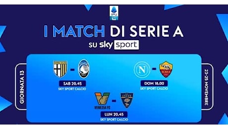 Il calendario di Serie A, le partite e gli orari della 13^ giornata