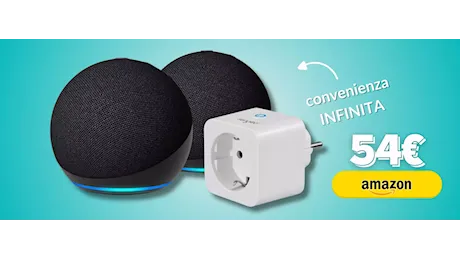 Echo Dot raddoppia: 2 dispositivi + presa smart al prezzo minimo