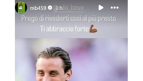 Balotelli posta una foto di Bove sorridente: Prego di rivederti così al più presto